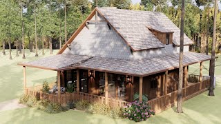 29'x34' (8x10m) Beautiful Small House With Cozy Wraparound Porch by AVN Studio - House Design 8,067 views 3 weeks ago 8 minutes, 14 seconds