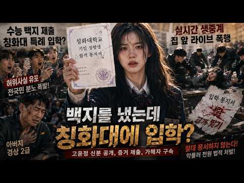 🔥수능 백지 답안으로 전국민의 욕을 먹은 천재 소녀! 아버지는 맞고, 통지서는 찢겼다… 하지만 그녀의 정체가 공개되자 모두가 절망했다⚖️👑