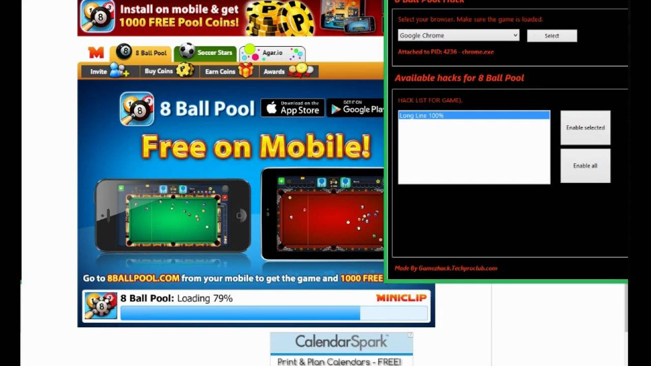 How to hack 8 ball pool long line 100% working