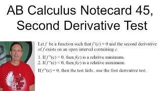 AB Calculus Notecard 45, Second Derivative Test