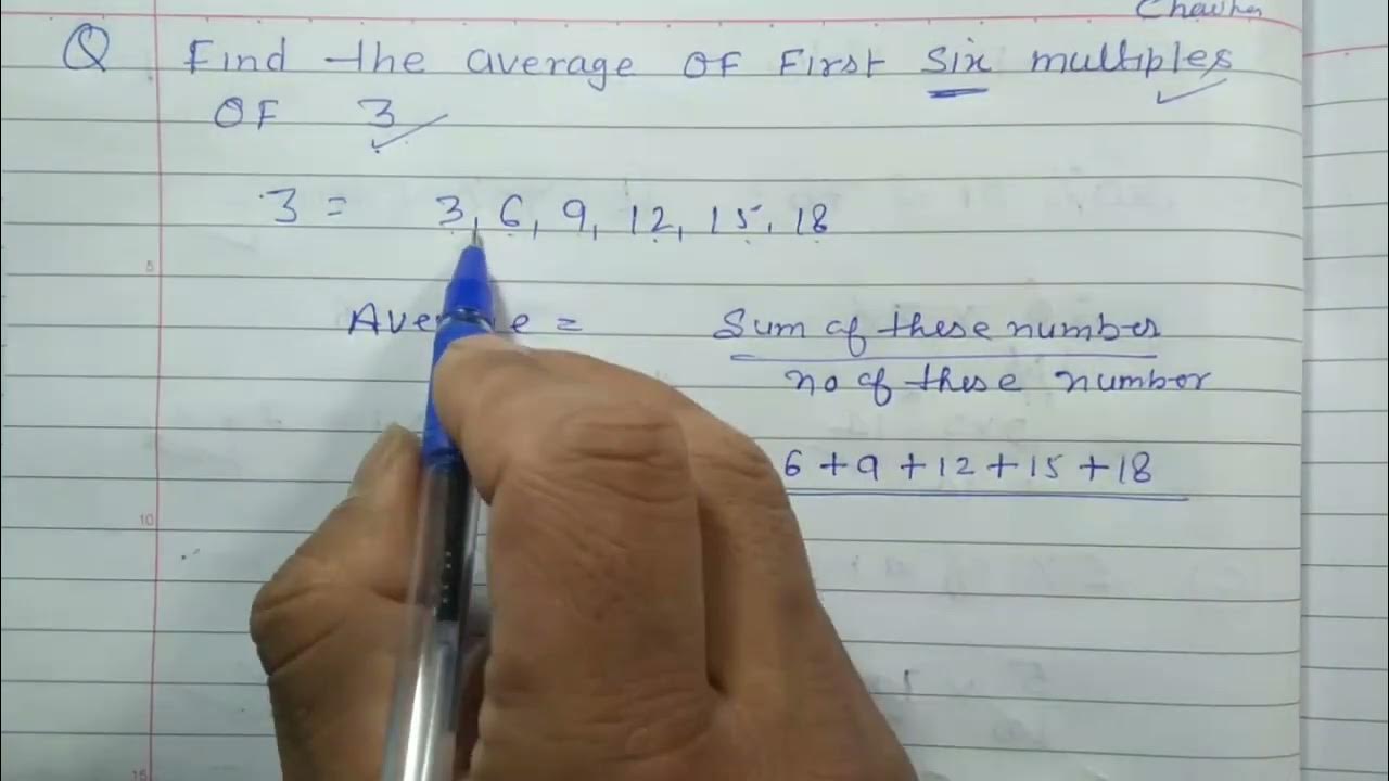 Find the average of first six multiples of 3 youtube