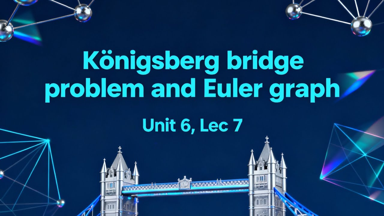 Königsberg bridge problem and Euler graph (Unit 6, Lec 7) (Discrete ...