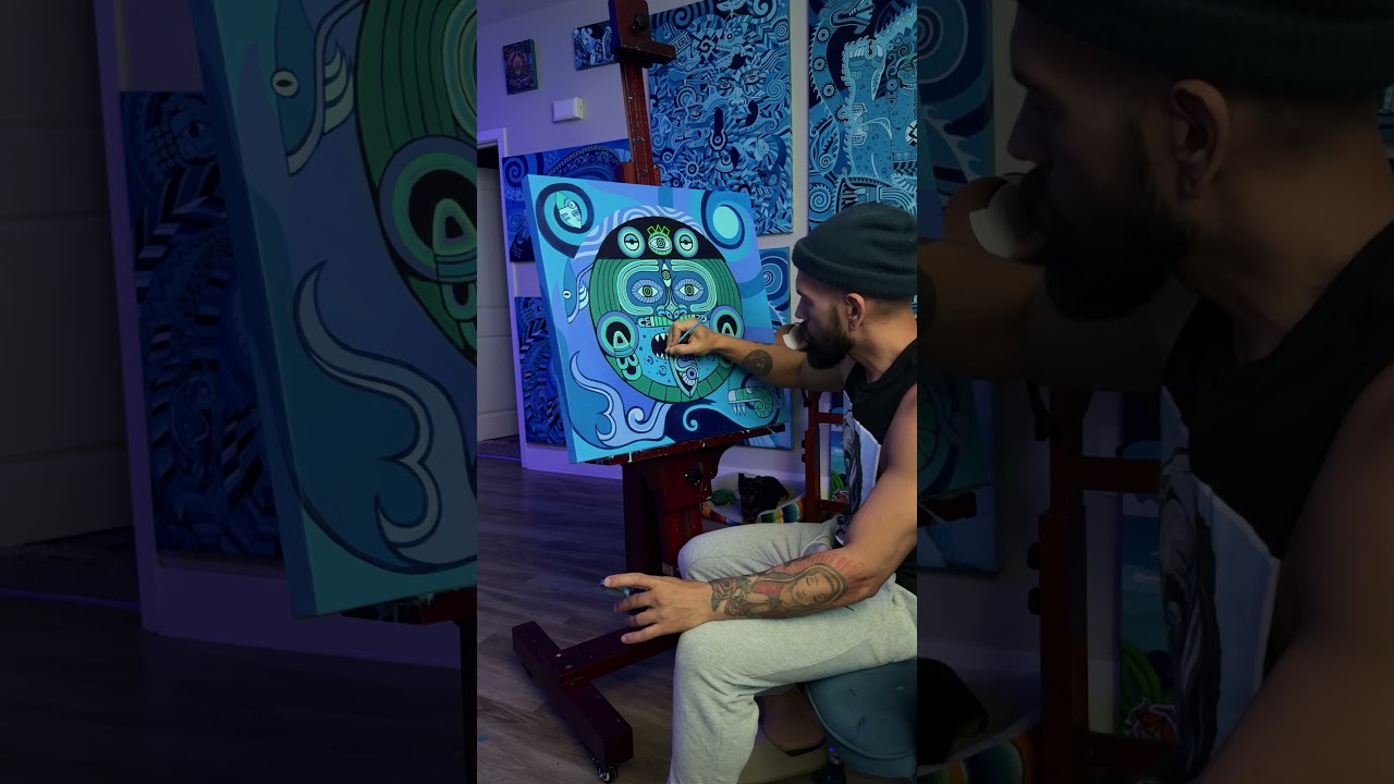 Blue Aztec Sun God! Complete! 