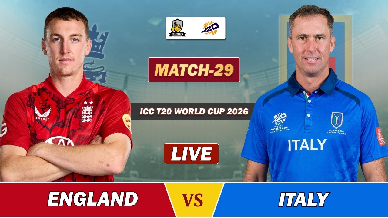 ENGLAND VS ITALY ICC T20 WC 2026 MATCH 29 LIVE | ENG VS ITA LIVE COMMENTARY | ENG VS ITA BAT LIVE