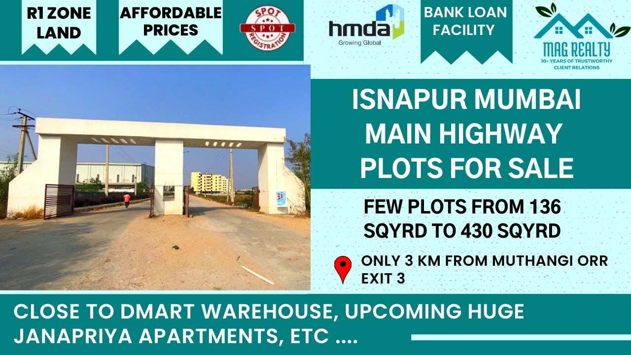 Isnapur Hyderabad 200 Feet Mumbai Highway Road Facing HMDA Plots For isnapur-hyderabad-200-feet-mumbai-highway-road-facing-hmda-plots-for