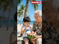 The weather is hot, the baby feeds grandpa sweet watermelon#cute #grandparents
