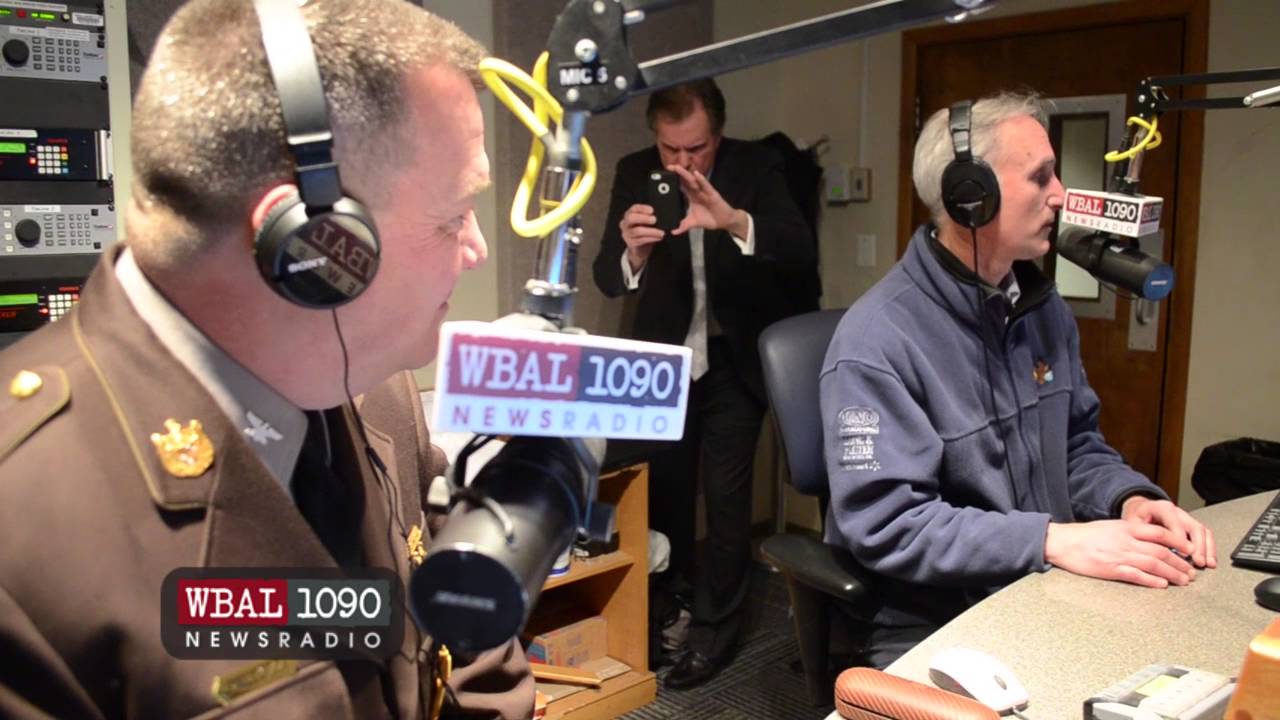 Col. Pallozzi, Secretary of State Police and Jim Schmutz, CEO of SOMD talk Polar Bear Plunge