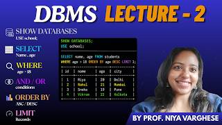 Lecture 2: MySQL SELECT Queries(Part - 1) | WHERE, AND, OR, ORDER BY & LIMIT | DBMS for Beginners