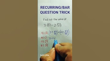 Bar Question Trick | Math Trick| Recurring Math Trick| SSC CGL GD CHSL Questions | #shorts