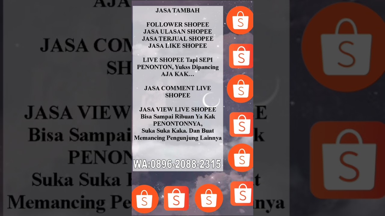 PROMOOOO JASA TAMBAH FOLLOWER SHOPEE. JASA VIEW LIVE SHOPEE JASA ULASAN SHOPEE JASA TERJUAL SHOPEE