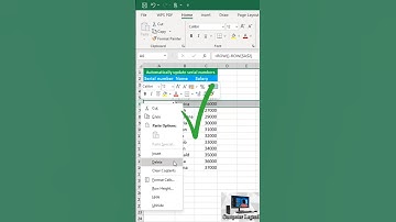💯 Auto update serial number in Excel 💯 | Tips and tricks #shortvideo #excel #exceltips