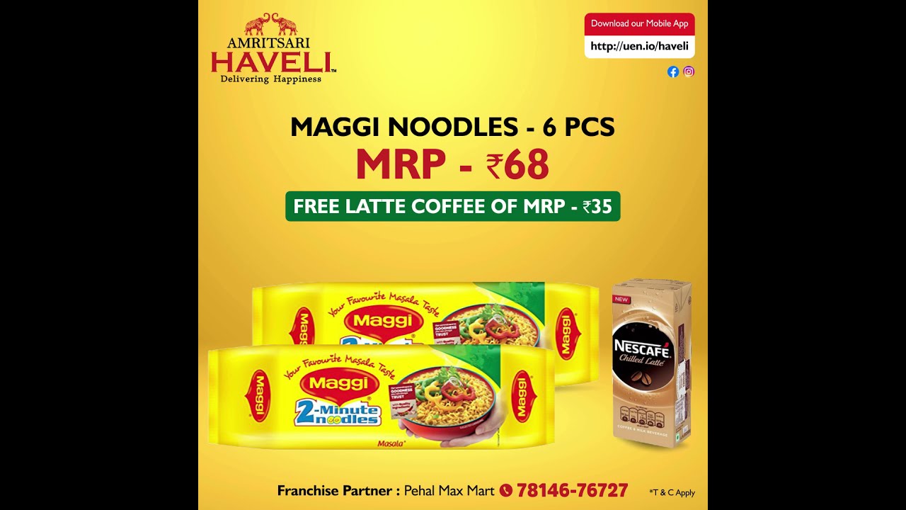 Buy Maggi Noodles 6pcs and Get Nescafe Latte Coffee