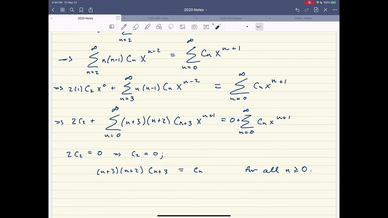 Solving yâ â =xy using power series Airyâ s equation - YouTube