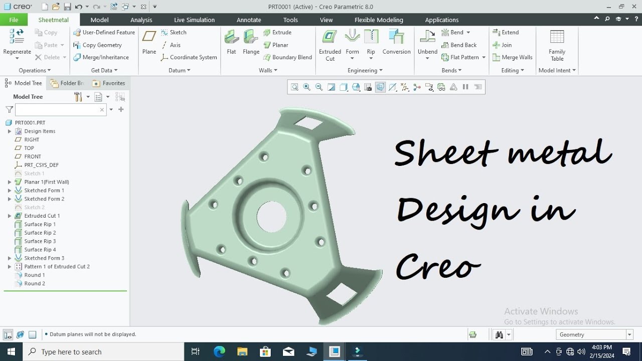 SHEET METAL IN CREO - YouTube