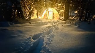 -30 FREEZING COLD SOLO WINTER CAMPING