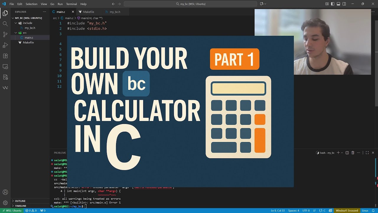Build Your Own BC Calculator in C | Part 1 - Project Setup & Error ...