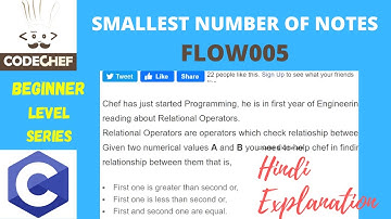 SMALLEST NUMBER OF NOTES|FLOW005 | codechef beginner level soved in C | codechef solution