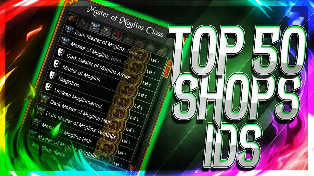 =AQW= TOP 50 SHOPS ID'S WORKING 2021 AQWorlds 2021 YouTube