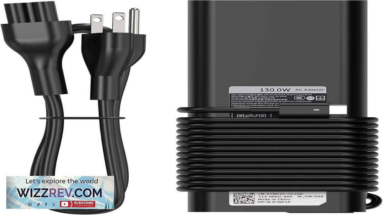 BULL TECH Replacement for Dell 130W Laptop Charger USB C Type C Slim