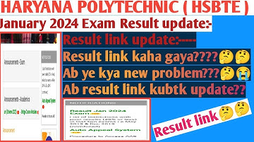 Hsbte Semester exam result update// Haryana Polytechnic result update// Hsbte result 2024