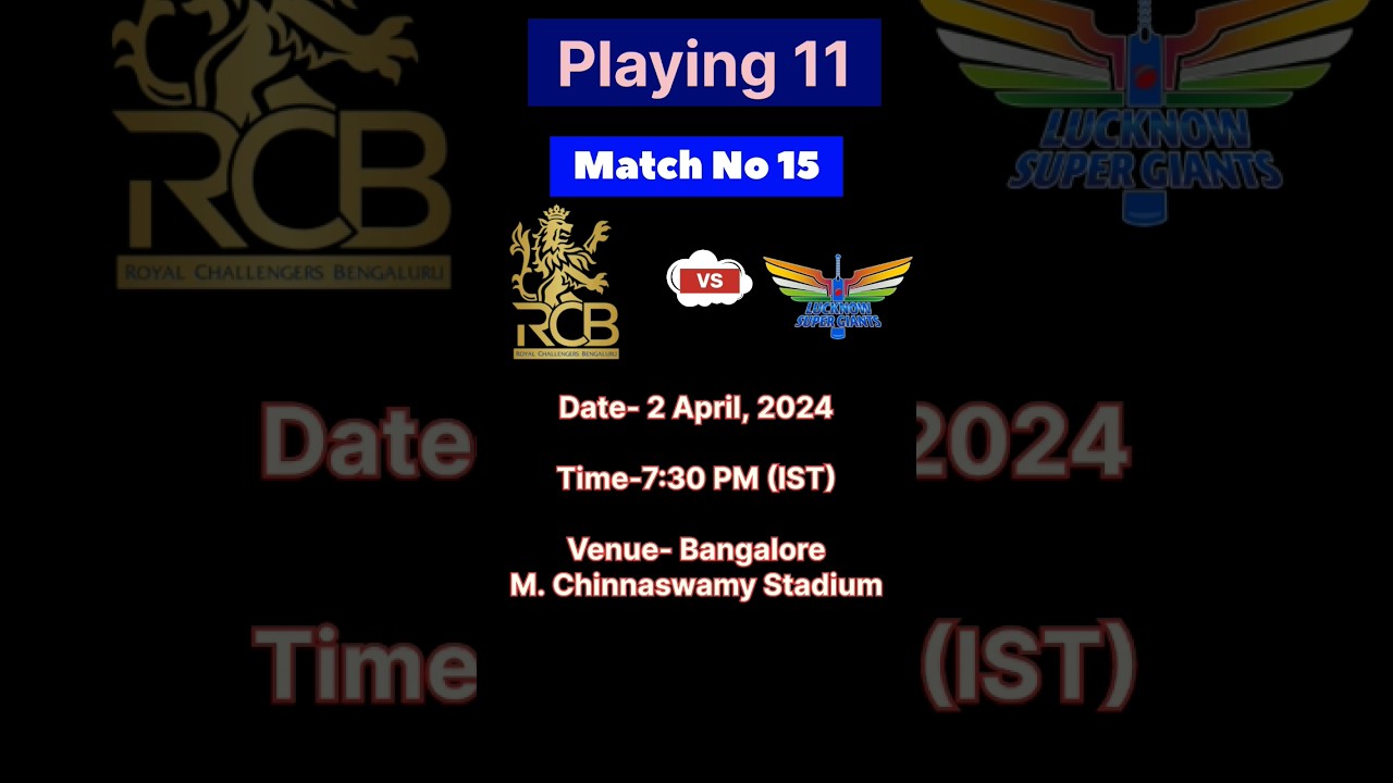 Surprising RCB vs LSG Playing 11 Announcement!