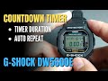 How to set and run the countdown timer on casio gshock dw5600e dw5600 w flash alert and auto repeat