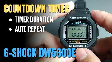 How to set and run the Countdown Timer on Casio GShock DW5600E DW5600 w. Flash Alert and Auto Repeat