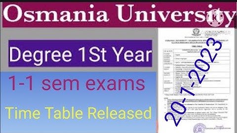 Osmania University Degree 1St Year 1Sem Exams Time Table Released | Ou Degree 1St Sem Time Table