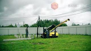 Mini-pile foundation installation BUILDBASEMATIC SGK-200 rig (Time-lapse)