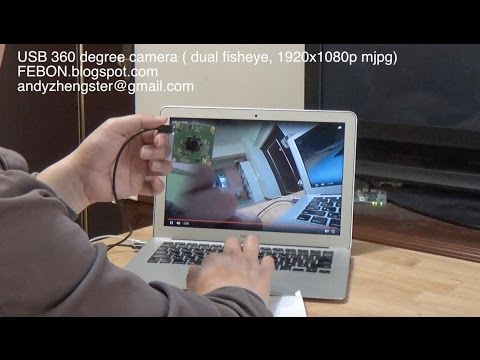 1080p USB UVC 360 degree VR camera for 360 degree live streaming (dual fisheye)