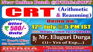 CRT (Arithmetic & Reasoning) Online Training @ DURGASOFT screenshot 4