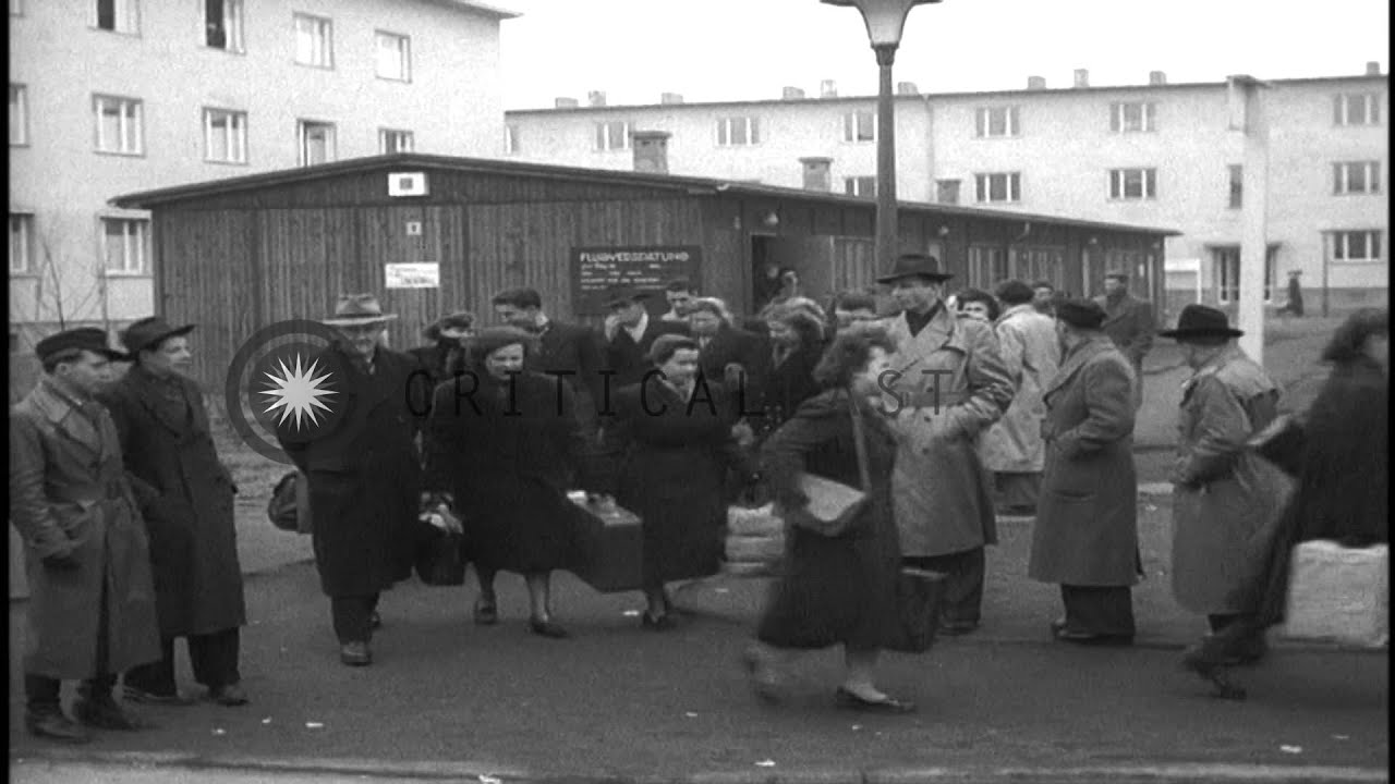 Scenes at a Displaced Persons Camp in Germany. Persons show identification as the...HD Stock Footage