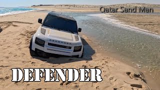 Land Rover Defender, swamped at Sealine Beach.