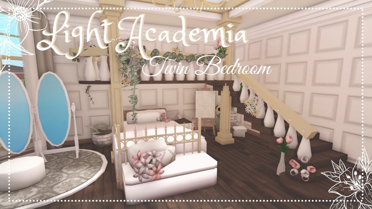 Light Academia Aesthetic Twin Bedroom Bloxburg Speed Build It's