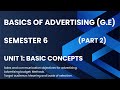 Unit 1 Basic Concepts | Part 2 | Advertising Goals, Budget &amp; Target Audience Explained