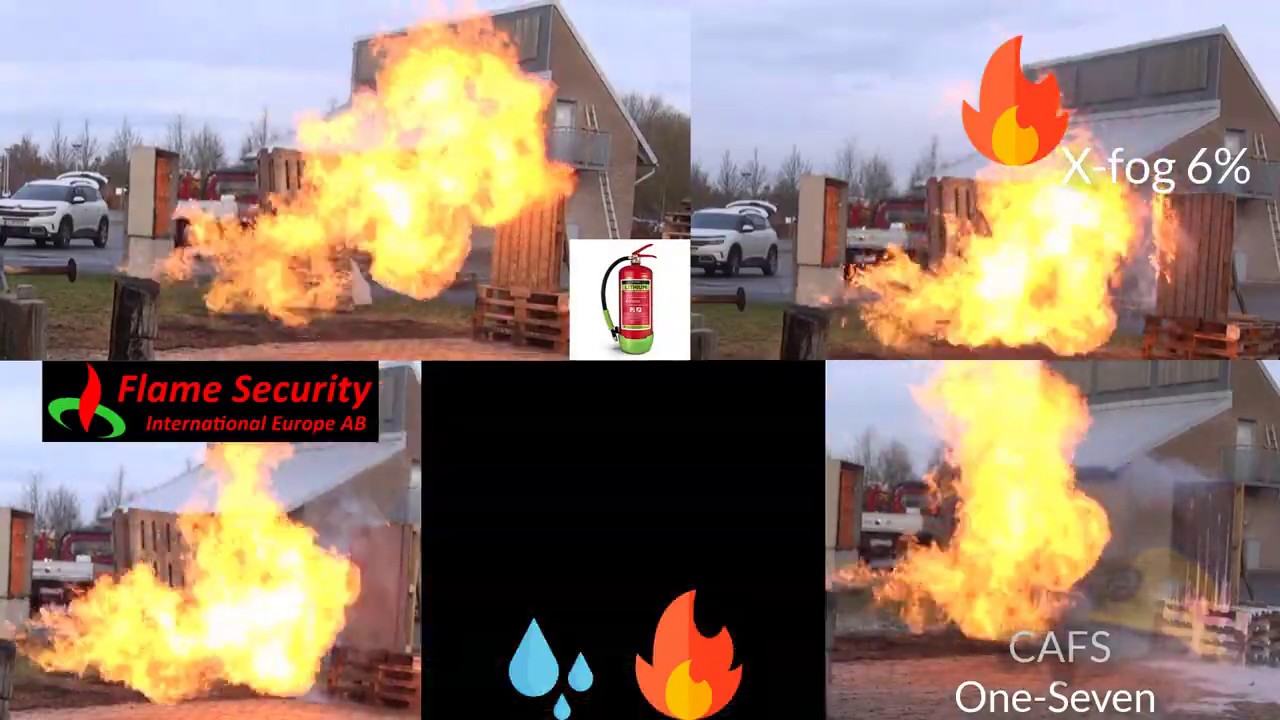 Släckmedelsjämförelser brandbegränsning