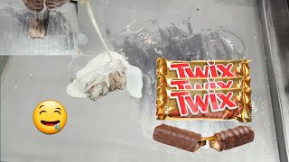 TWIX Chocolate Ice cream rolls | Delicious TWIX bar to Ice cream Rolls at ( -30°C ) on street