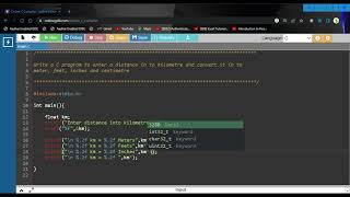 #05 C program to enter a distance in to kilometer and convert it into meter, feet, inches centimeter