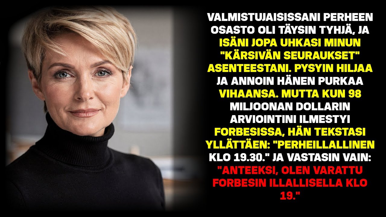 Valmistujaisissa perheen paikat olivat tyhjät, isä uhkasi minua. Tekstasin: 