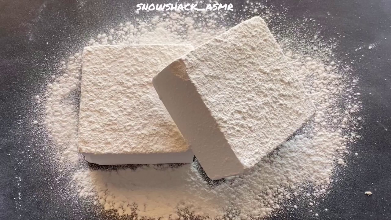 ASMR • grip gym chalk topped with baby powder 💨 - YouTube