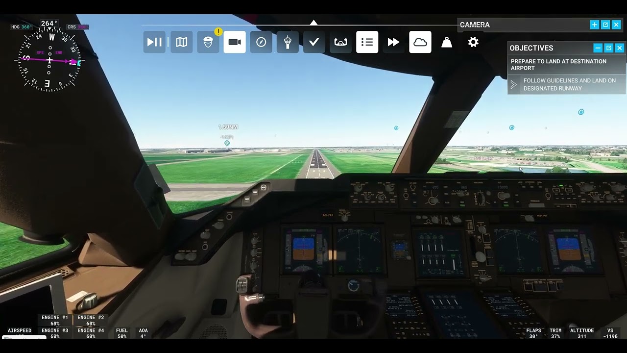 Boeing 747-8 Landing at Amsterdam Schiphol Airport MSFS 2020