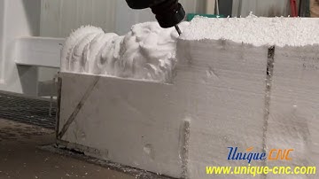 Large scale foam cnc sculpting router with rotating spindle