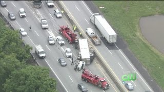 Tractor-Trailer Overturns On WB Pennsylvania Turnpike