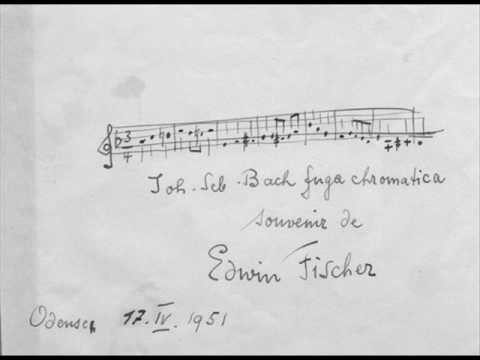Edwin Fischer plays Bach Chromatic Fugue BWV 903