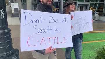 Protesting Bill and Melinda Gates in Seattle, March 13, 2020