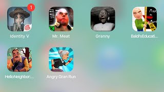 Mr. Meat, Identity V,  Baldi's education, Granny, Hello Neighbor, Angry Gran Run - Gameplay screenshot 2