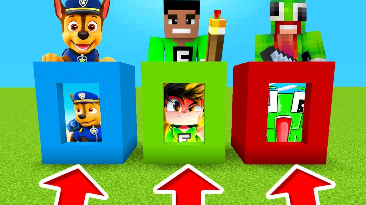 ⁣Minecraft PE : DO NOT CHOOSE THE WRONG PORTAL! (Unspeakablegaming, FuzionDroid & Chase Paw Patro