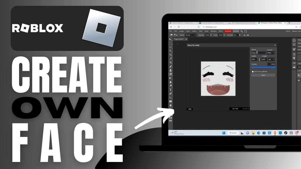 How to make a CUSTOM Roblox FACE & WEAR IT [MOBILE TUTORIAL] ‧₊˚✩ 