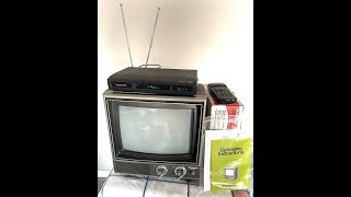 1982 Portable Panasonic Color TV CT-1110B With Magnavox Converter Box