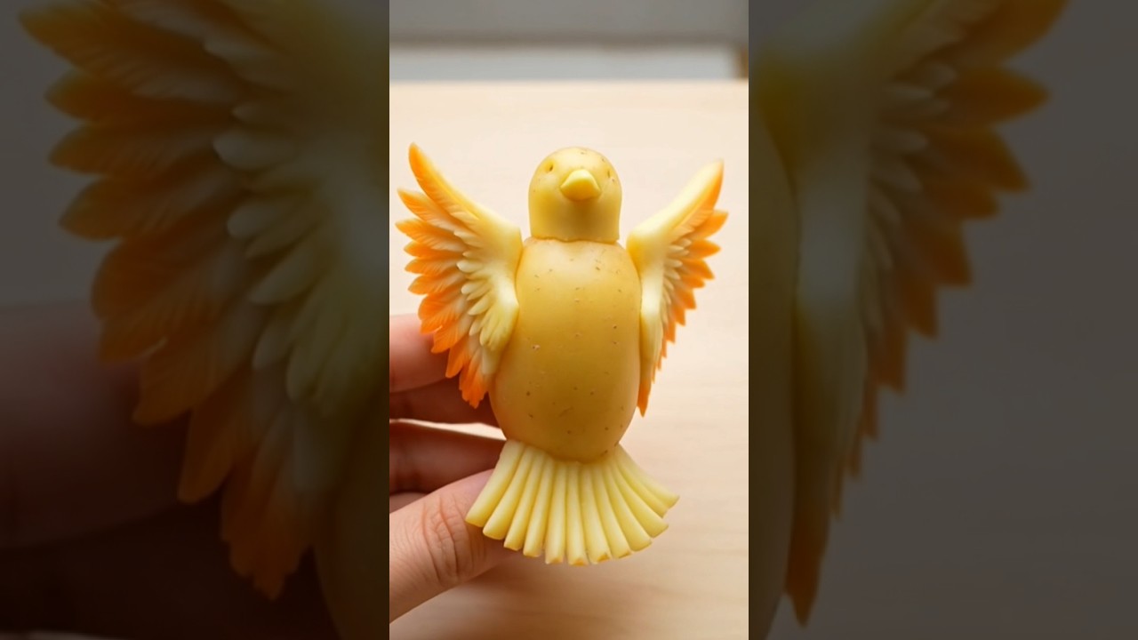 Creative Potato Bird Design You Must See 🐦 #Shorts #FoodArt #CreativeCooking